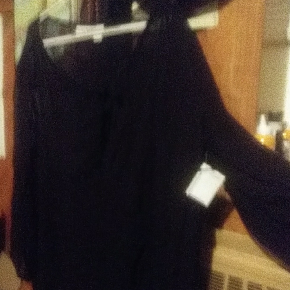 Pretty Pink - NWT Sheer Black Blouse